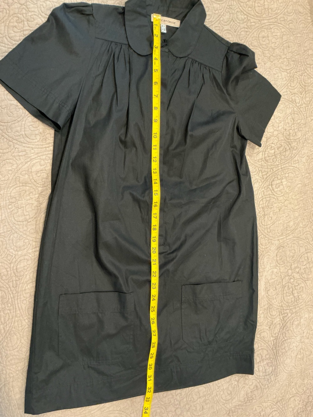 See By Chloe Black Short-Sleeve Shift Dress - Picture 6 of 14